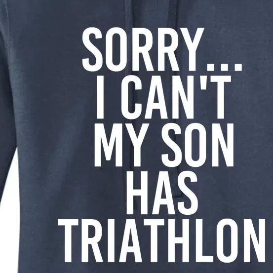 Dad Mom My Son Has Triathlon Gift Women's Pullover Hoodie