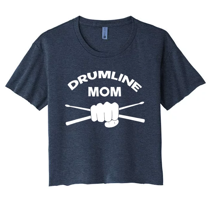 Drumline Mom Music Marching Band Support Women's Crop Top Tee