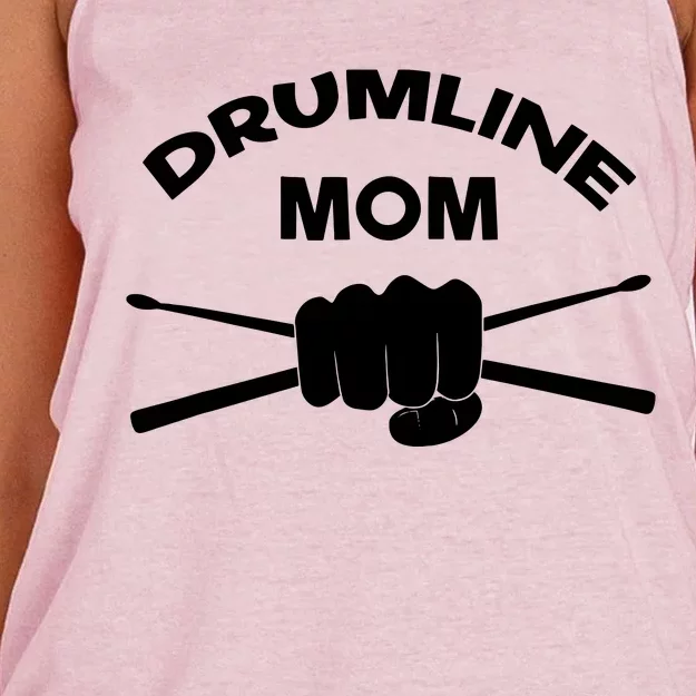 Drumline Mom Music Marching Band Support Women's Knotted Racerback Tank