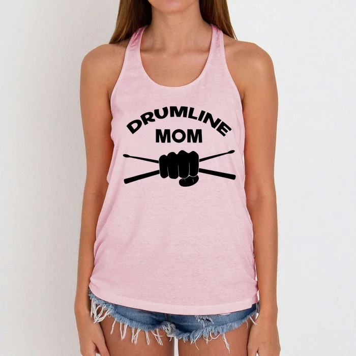 Drumline Mom Music Marching Band Support Women's Knotted Racerback Tank