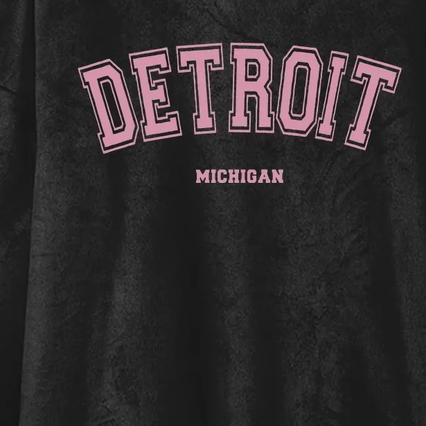 Detroit Michigan Mi Varsity Style On Detroit Hooded Wearable Blanket