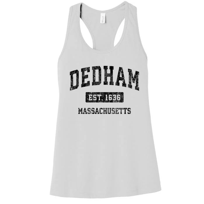 Dedham Massachusetts Ma Vintage Established Sports Design Women's Racerback Tank