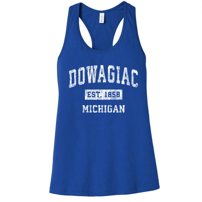 Dowagiac Michigan Mi Vintage Sports Women's Racerback Tank