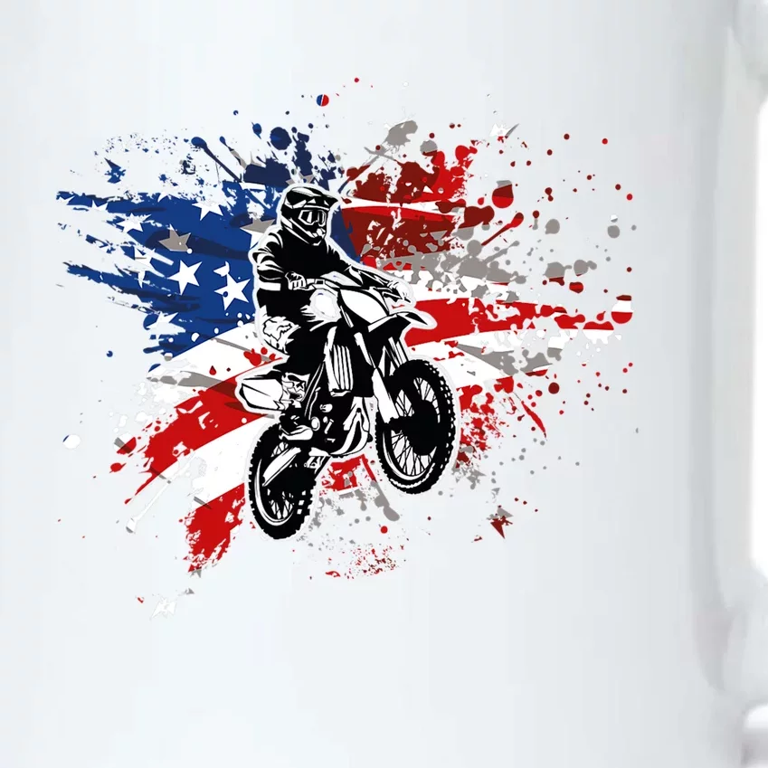 Dirtbike Motocross MX US Flag Smash Black Color Changing Mug