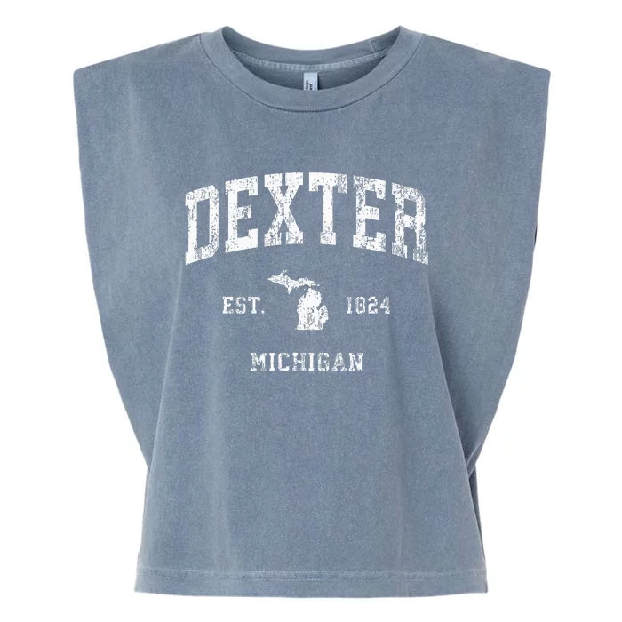 D.E.X.T.E.R Michigan Mi Vintage Athletic Sports Design Garment-Dyed Women's Muscle Tee