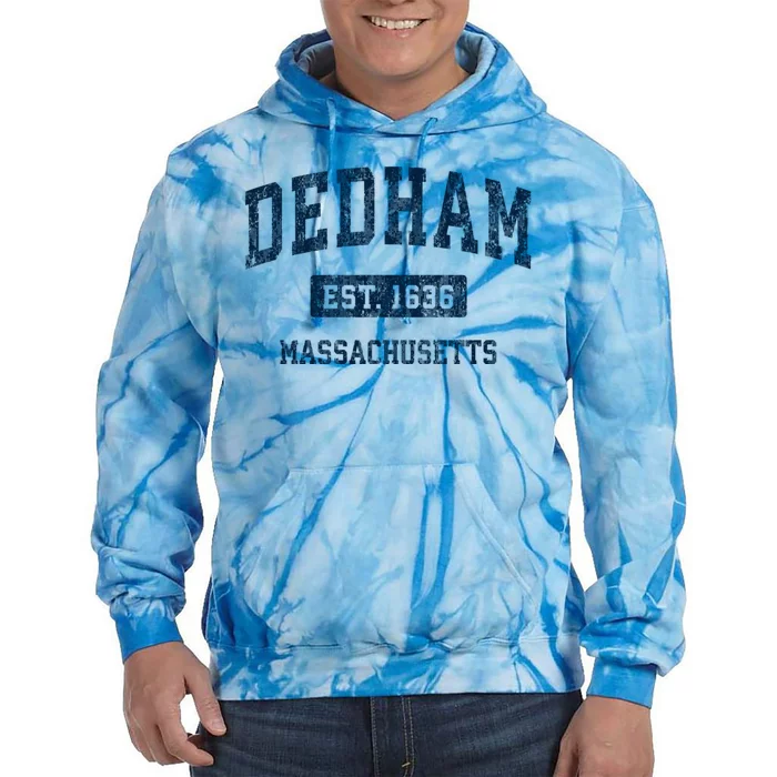 Dedham Massachusetts Ma Vintage Sports Tie Dye Hoodie