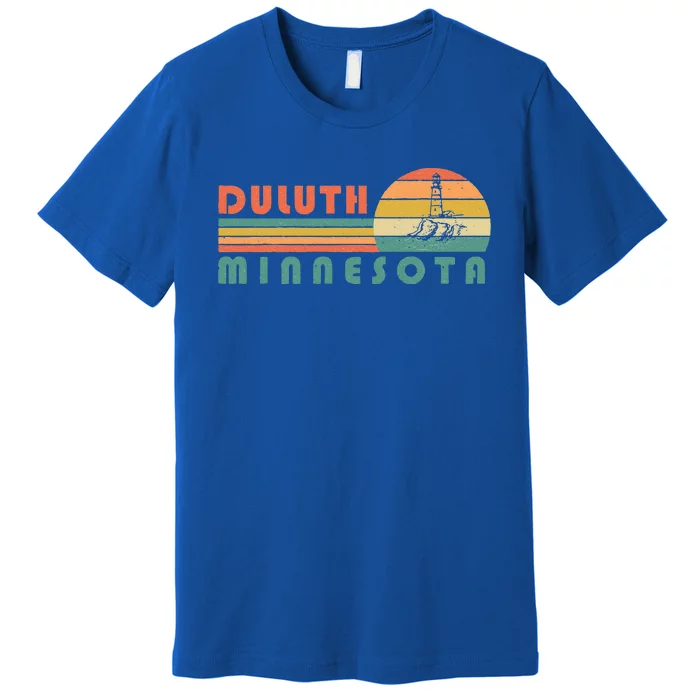 Duluth Minnesota MN Vintage Lighthouse Two Harbors Gift Premium T-Shirt