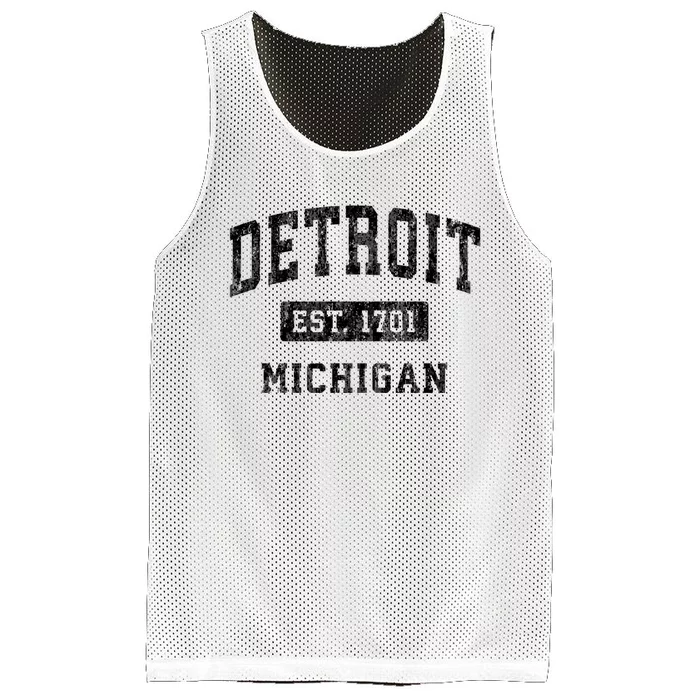 Detroit Michigan Mi Vintage Established Sports Design Mesh Reversible Basketball Jersey Tank