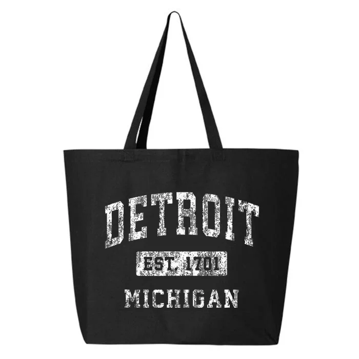 Detroit Michigan Mi Vintage Established Sports 25L Jumbo Tote