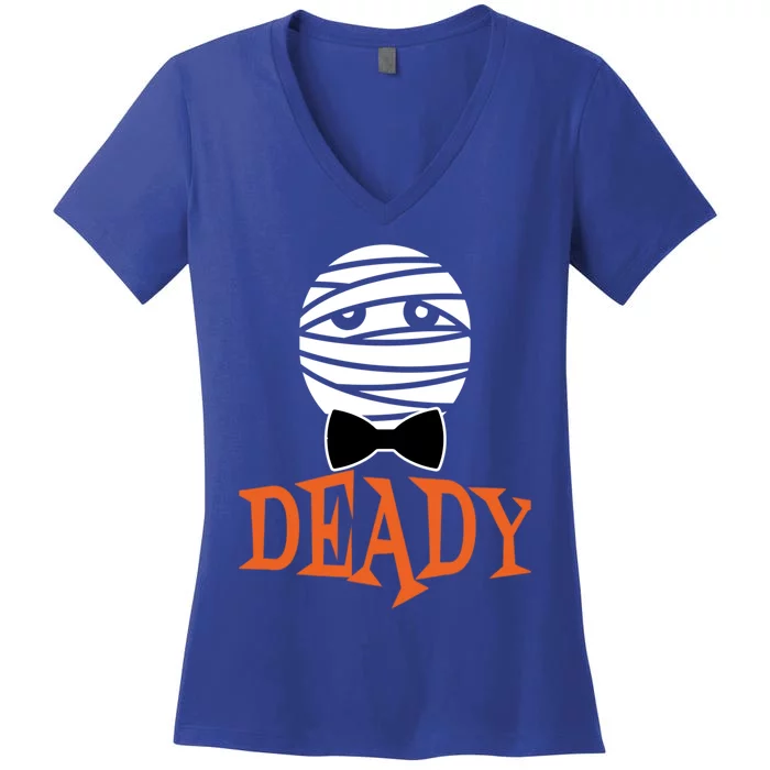 Deady Mummy Matching Mom Dad Halloween 2020 Cool Gift Women's V-Neck T-Shirt