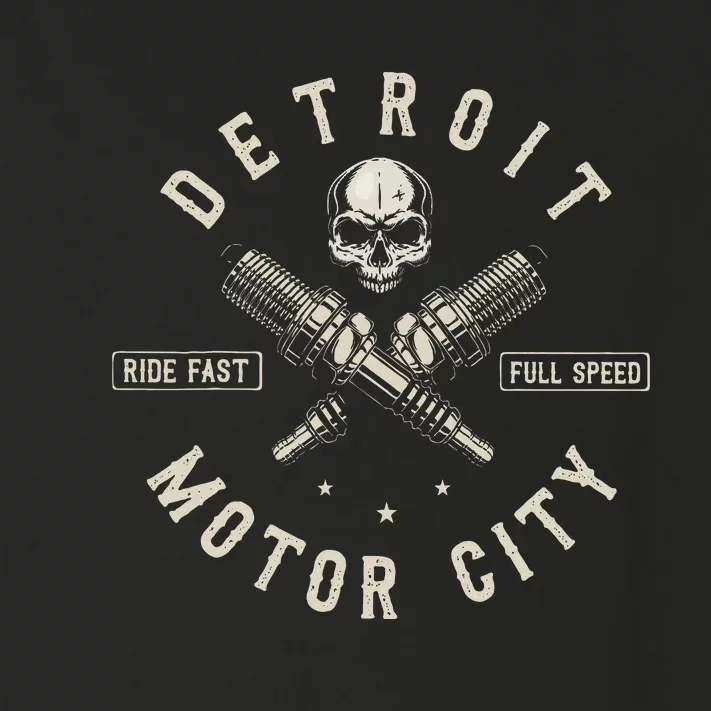 Detroit Michigan Motor City Spark Plug Wings Ride Fast Speed Toddler Long Sleeve Shirt