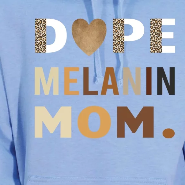 Dope Melanin Mom Leopard Print Dope Mom Black History Meaningful Gift Unisex Surf Hoodie