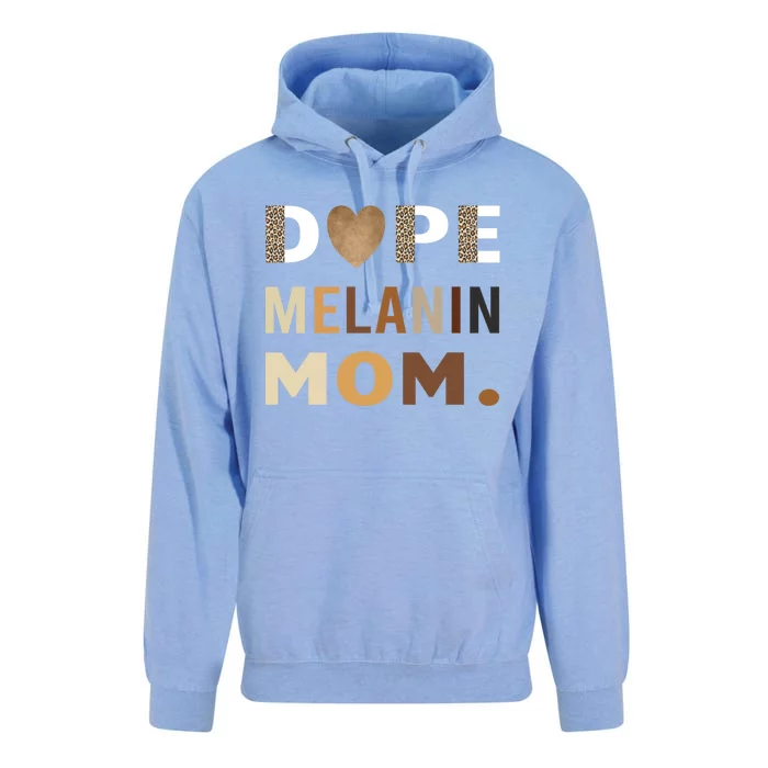 Dope Melanin Mom Leopard Print Dope Mom Black History Meaningful Gift Unisex Surf Hoodie