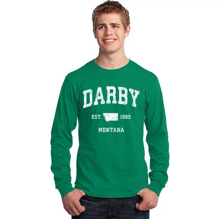 Darby Montana Mt Vintage Athletic Sports Long Sleeve Shirt