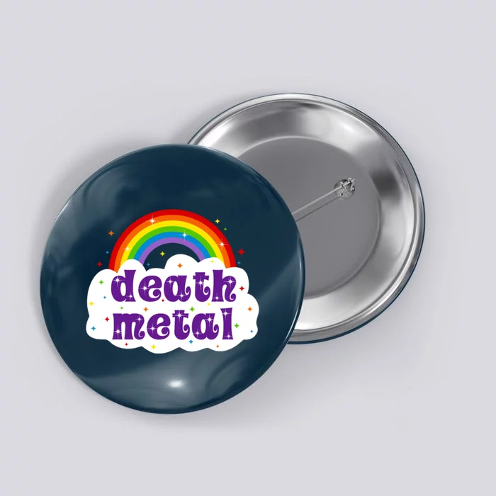 Death Metal Music Heavy Unicorn Rainbow Funny Button