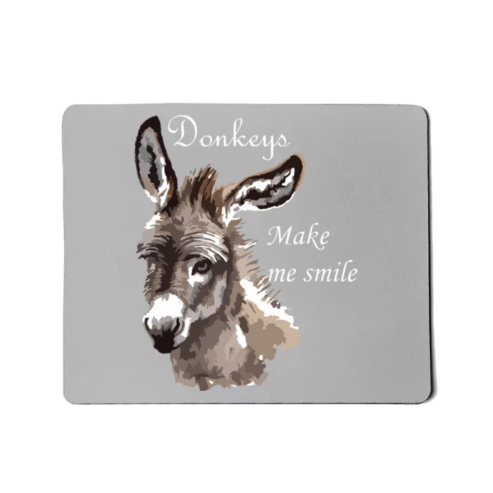 Donkeys Make Me Smile Cute Miniature Donkey Mini Donkey Gift Mousepad