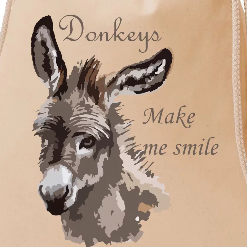 Donkeys Make Me Smile Cute Miniature DonkeyTail Lovers Drawstring Bag