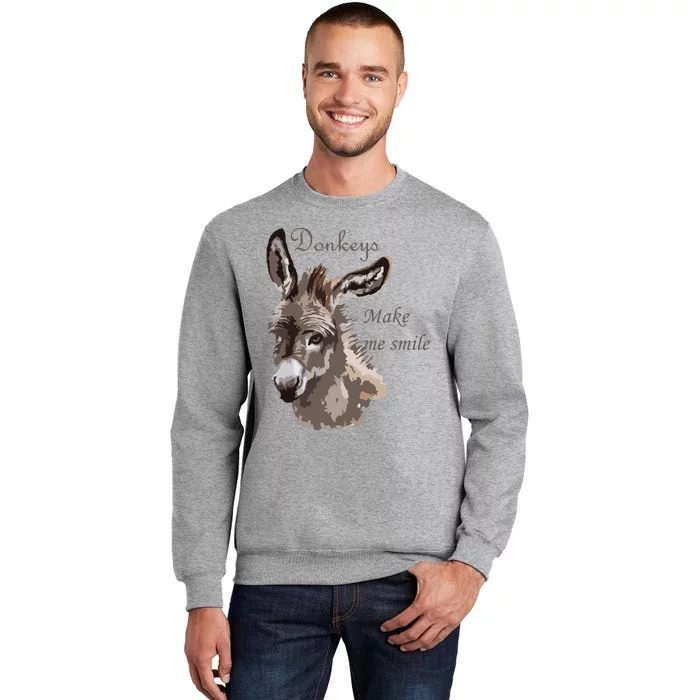 Donkeys Make Me Smile Cute Miniature DonkeyTail Lovers Tall Sweatshirt