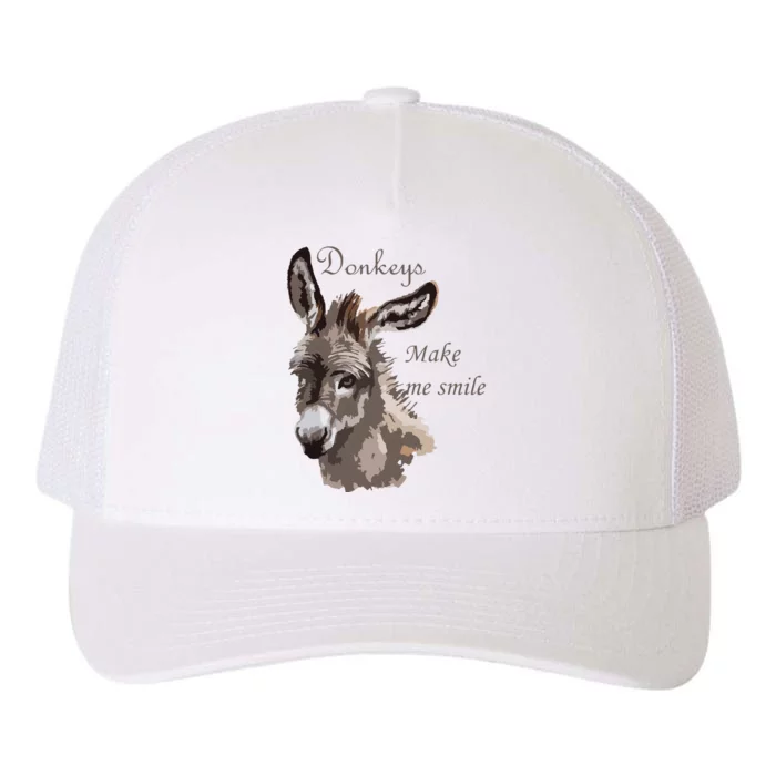 Donkeys Make Me Smile Cute Miniature DonkeyTail Lovers Yupoong Adult 5-Panel Trucker Hat