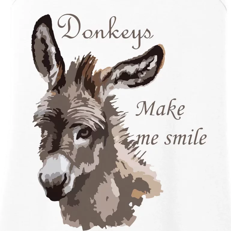 Donkeys Make Me Smile Cute Miniature DonkeyTail Lovers Ladies Essential Tank