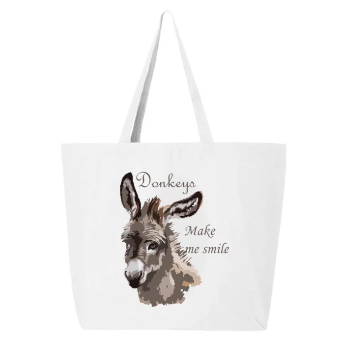 Donkeys Make Me Smile Cute Miniature DonkeyTail Lovers 25L Jumbo Tote