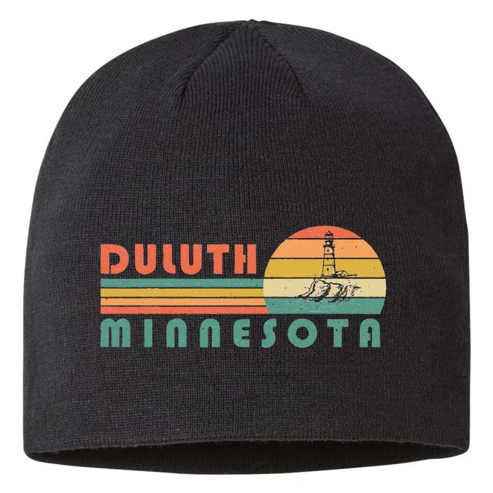 Duluth Minnesota MN Vintage Lighthouse Two Harbors Gift 8 1/2in Sustainable Knit Beanie