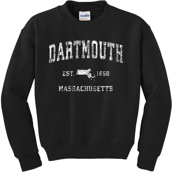 Dartmouth Massachusetts Ma Vintage Athletic Sports Kids Sweatshirt