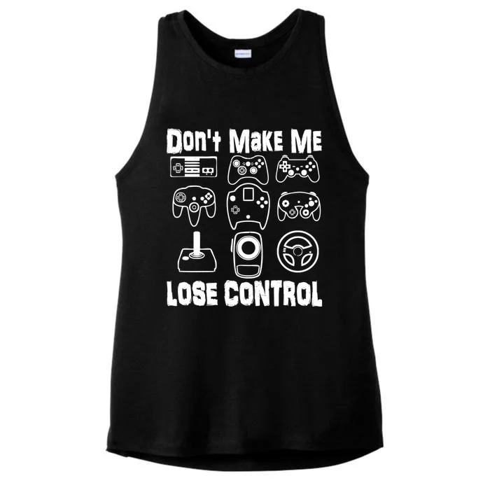 Don't Make Me Lose Control Funny Retro Video Game Player Boy Cool Gift Ladies Tri-Blend Wicking Tank