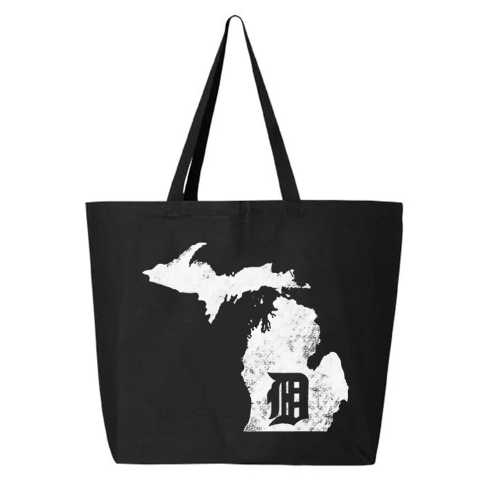 Detroit Michigan Motor City Midwest D Mitten 25L Jumbo Tote