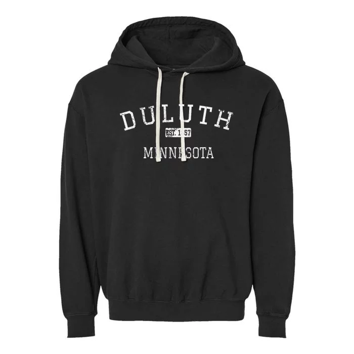 Duluth Minnesota Mn Vintage Garment-Dyed Fleece Hoodie