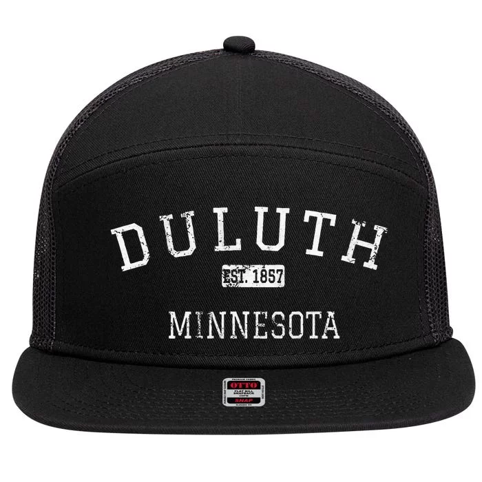 Duluth Minnesota Mn Vintage 7 Panel Mesh Trucker Snapback Hat