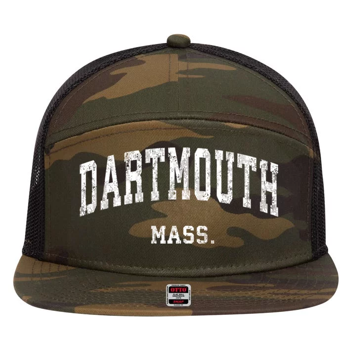 Dartmouth Massachusetts Ma Vintage Varsity Sports 7 Panel Mesh Trucker Snapback Hat