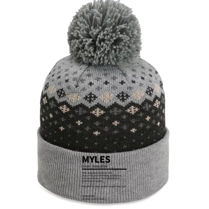 Definition Myles Name Saying Myles First Name Myles Gift The Baniff Cuffed Pom Beanie