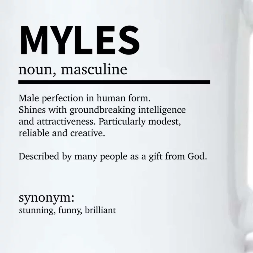 Definition Myles Name Saying Myles First Name Myles Gift Black Color Changing Mug