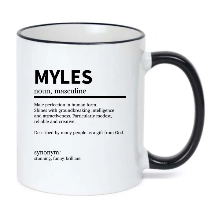 Definition Myles Name Saying Myles First Name Myles Gift Black Color Changing Mug