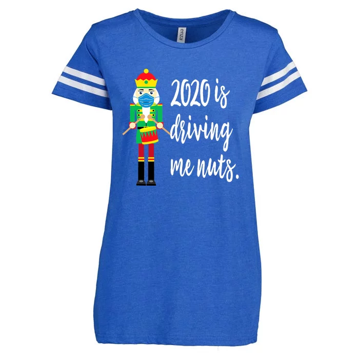 Driving Me Nuts Nutcracker Wearing Mask Family Christmas Enza Ladies Jersey Football T-Shirt