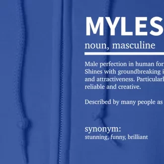 Definition Myles Name Saying Myles First Name Myles Gift Full Zip Hoodie