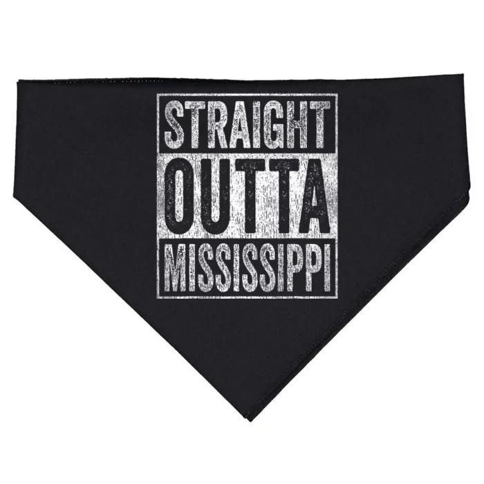 Distressed Mississippi Outfit MS Straight Outta Mississippi USA-Made Doggie Bandana