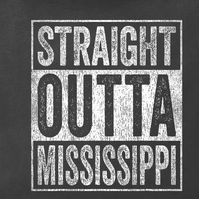 Distressed Mississippi Outfit MS Straight Outta Mississippi Zip Tote Bag