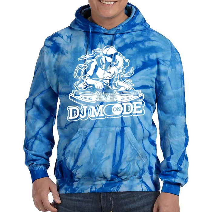 Dj Mode On Gift Dj Gear Set Turntable Vinyl Disc Jockey Dj Gift Tie Dye Hoodie