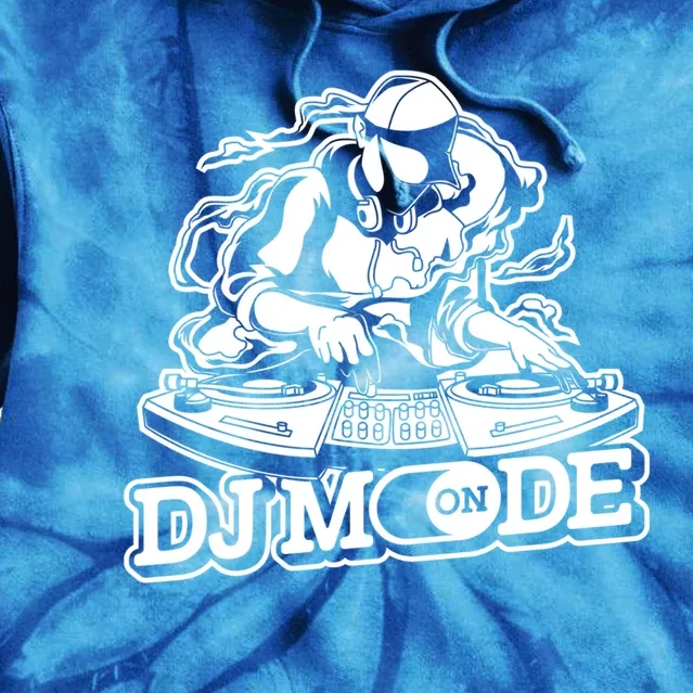 Dj Mode On Gift Dj Gear Set Turntable Vinyl Disc Jockey Dj Gift Tie Dye Hoodie