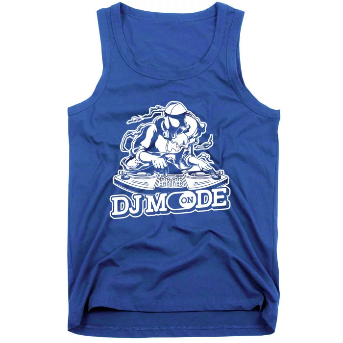 Dj Mode On Gift Dj Gear Set Turntable Vinyl Disc Jockey Dj Gift Tank Top