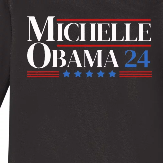 Democrat Michelle Obama 2024 Presidential Election Baby Long Sleeve Bodysuit