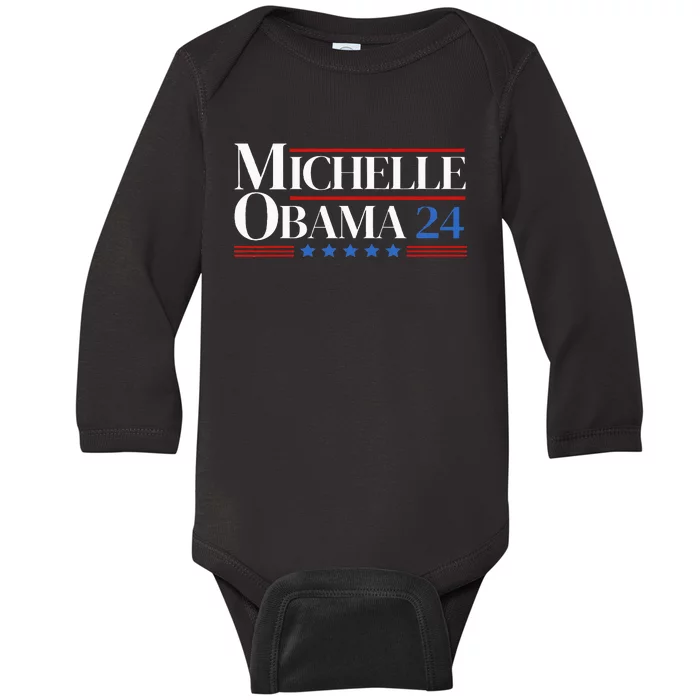 Democrat Michelle Obama 2024 Presidential Election Baby Long Sleeve Bodysuit