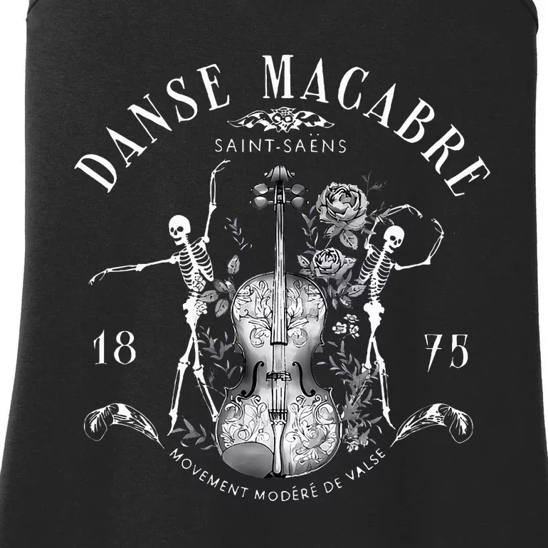 Danse Macabre Orchestra Skeleton Violin Teacher Halloween Ladies Essential Tank