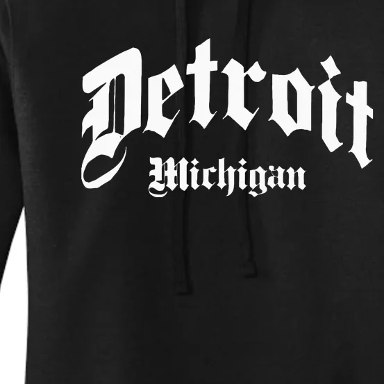 Detroit Michigan Old School Design Classic Women's Pullover Hoodie