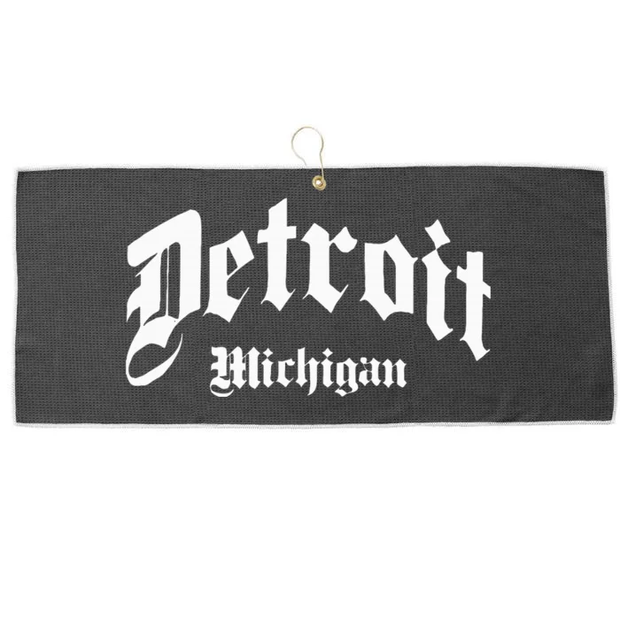 Detroit Michigan Old School Design Classic Large Microfiber Waffle Golf Towel