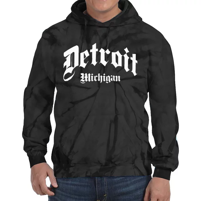 Detroit Michigan Old School Design Classic Tie Dye Hoodie