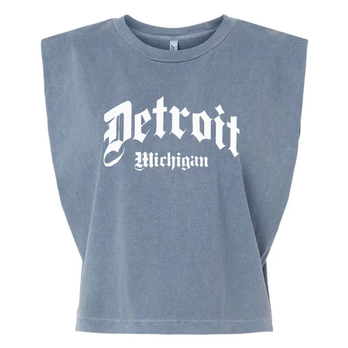 Detroit Michigan Old School Design Classic Garment-Dyed Women's Muscle Tee