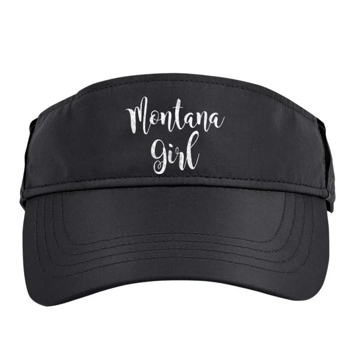 Distressed MT Outfit Cute Montana Girl Adult Drive Performance Visor